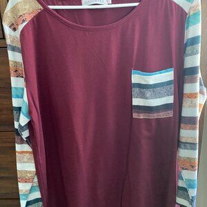 Striped long sleeve top